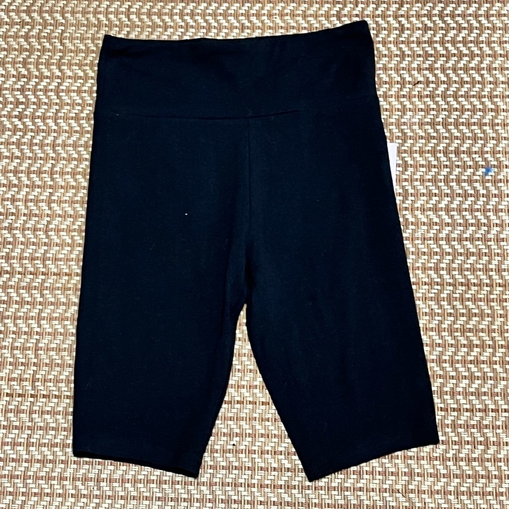 Black cotton biker shorts